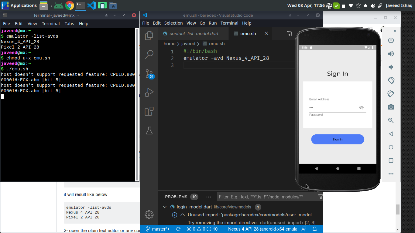 how to run the emulator in android studio on a mac